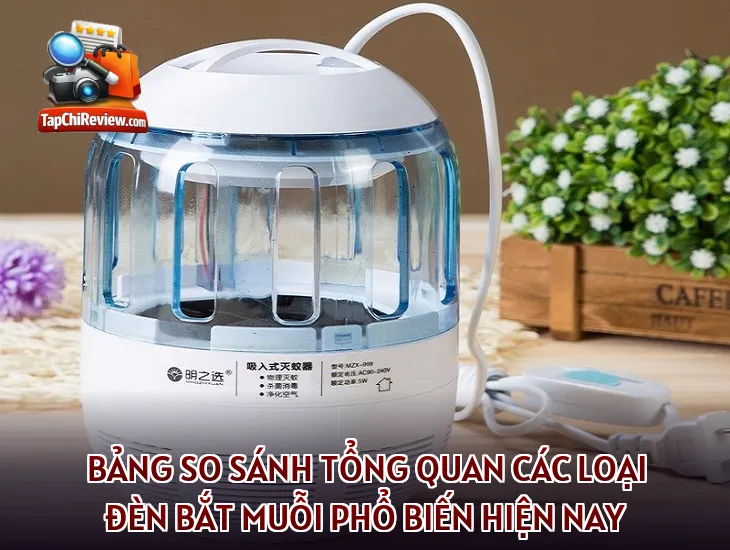 Bảng so sánh tổng quan các loại đèn bắt muỗi phổ biến hiện nay