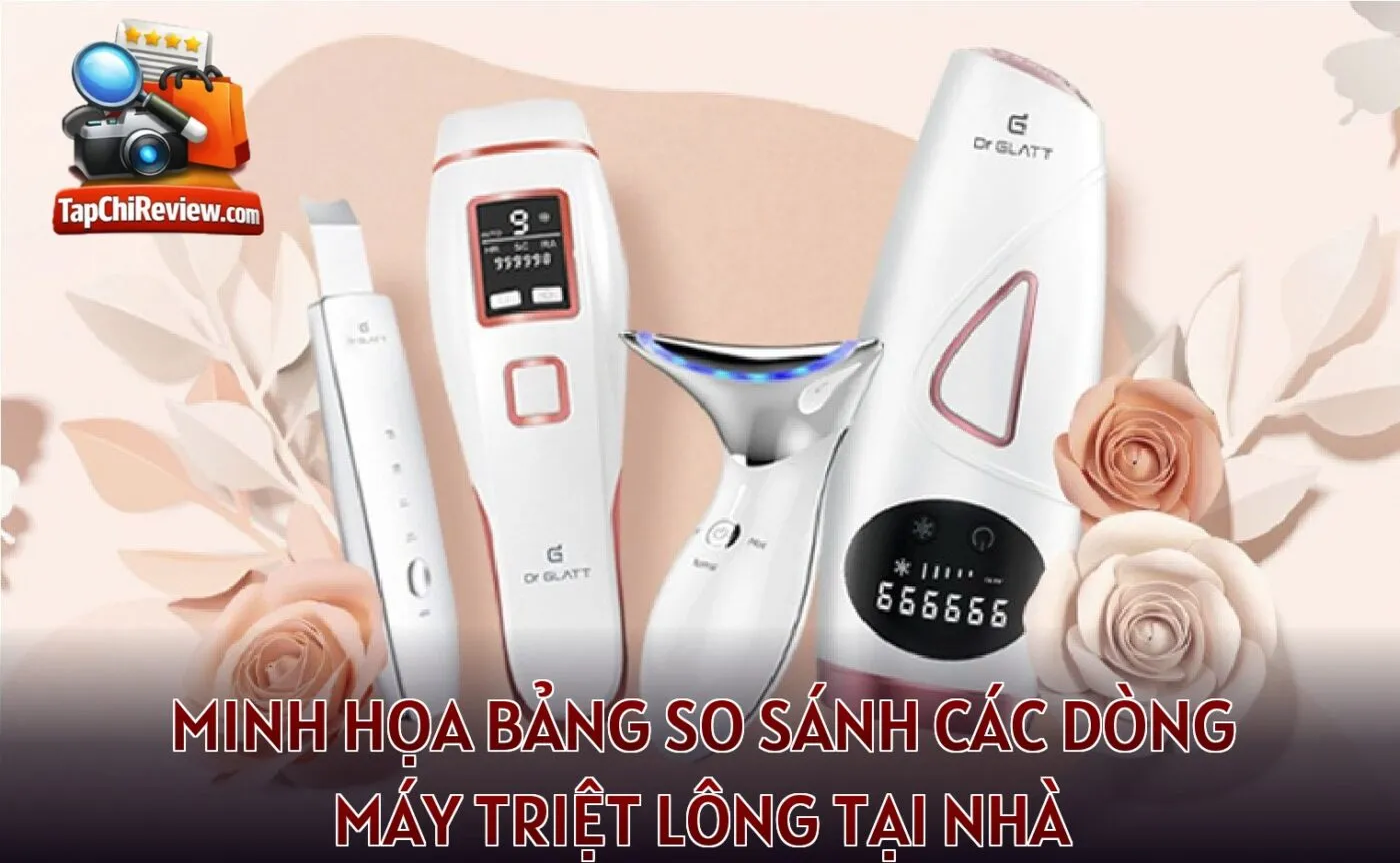 Minh họa bảng so sánh các dòng máy triệt lông tại nhà
