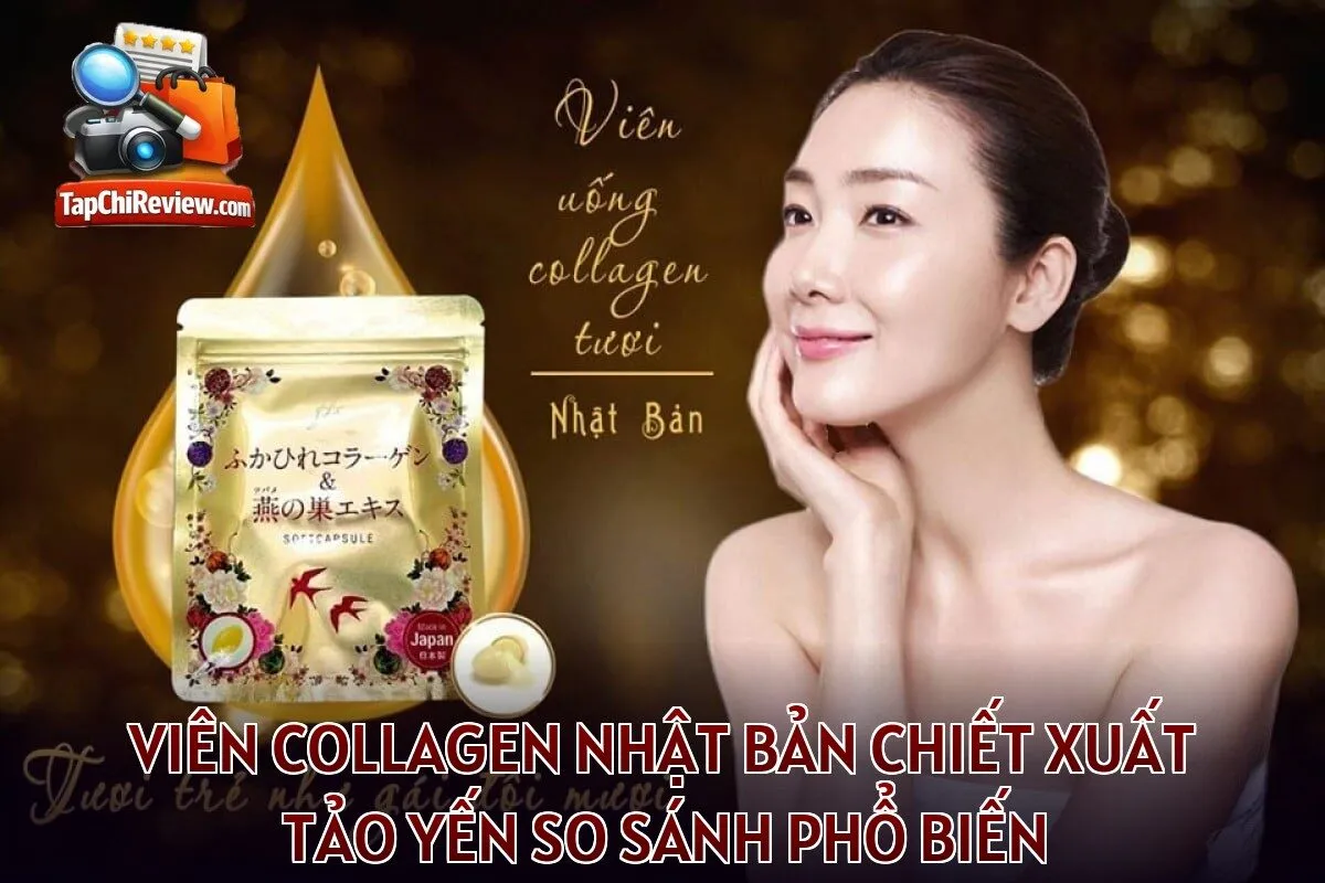 Viên collagen Nhật Bản chiết xuất tảo yến so sánh phổ biến